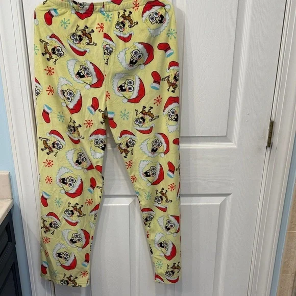 Yellow SpongeBob Christmas Pajama Pants - Picture 3 of 4